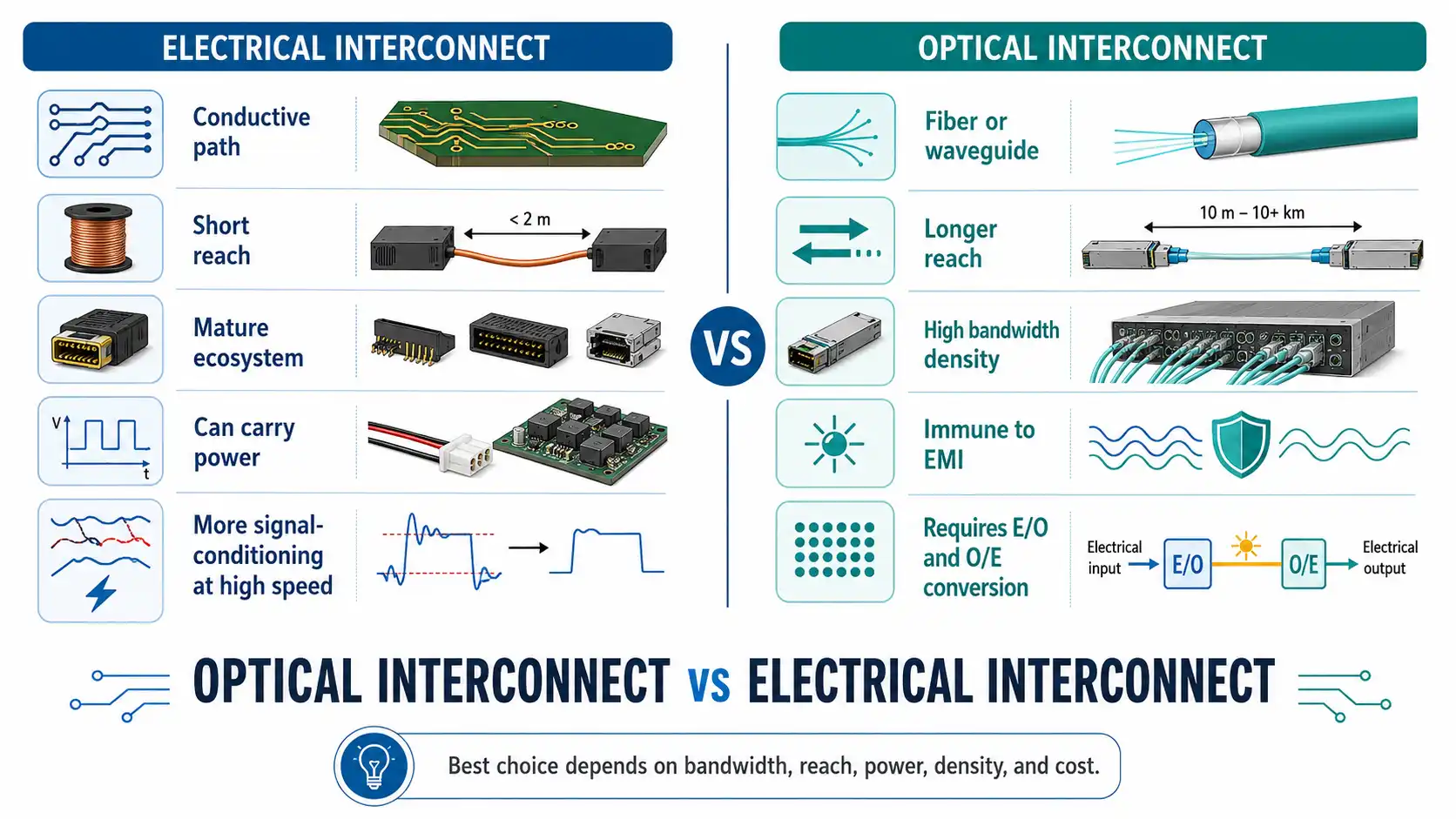 Optical vs Electrical Interconnect: When to Use Each