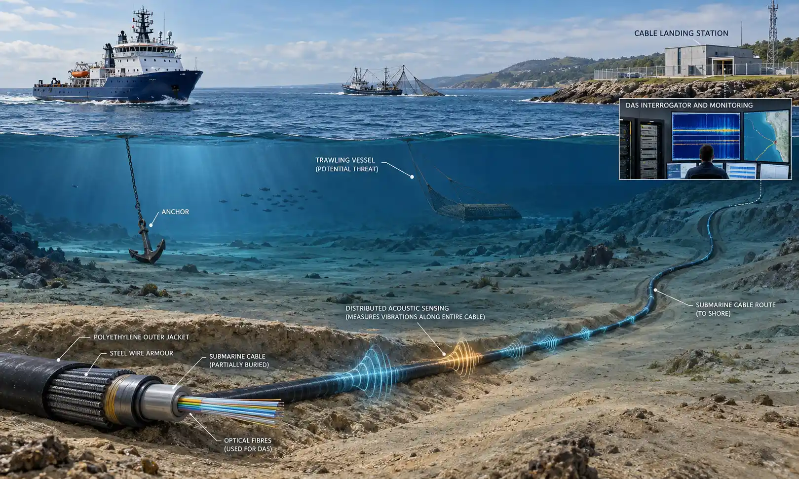DAS for Submarine Cable Monitoring: What It Detects