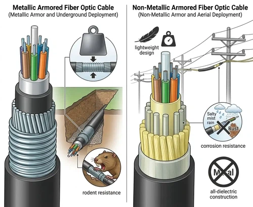 Metallic vs non-metallic armored cable Metallic vs non-metallic armored cable