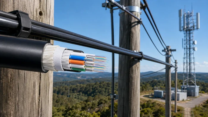 Gel-free dry core loose tube fiber optic cable for aerial installation Gel-free dry core loose tube fiber optic cable for aerial installation