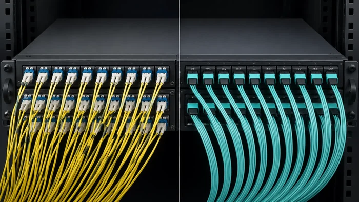 MPO and LC connector density comparison MPO and LC connector density comparison