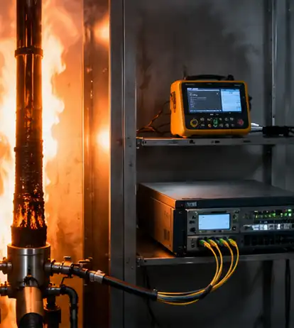 Fire-resistant optical cable under flame