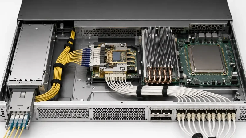 PM fiber laser input and single-mode fiber output in a CPO system PM fiber laser input and single-mode fiber output in a CPO system