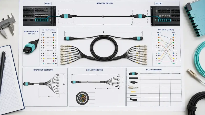 MPO cable assembly specification drawing MPO cable assembly specification drawing